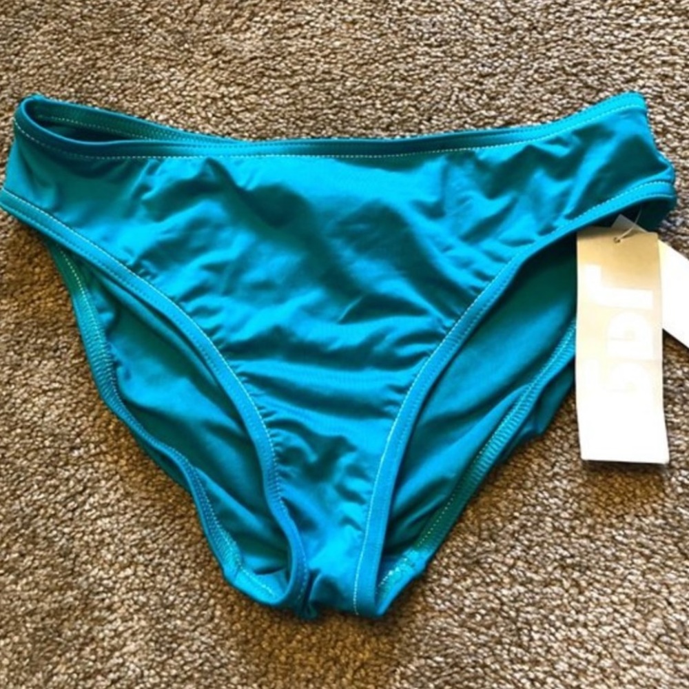 NEW NWT JAG JEANS Solid Teal Blue Bikini Swimsuit Swimwear Swim BOTTOM Small SM